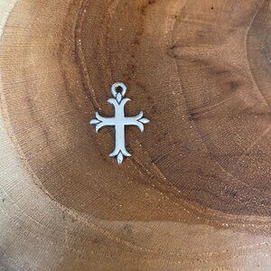 RETIRED James Avery Fleuree Cross Charm, Sterling Silver